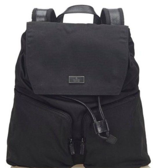 Gucci Handbags - Gucci Nylon Drawstring Backpack Black